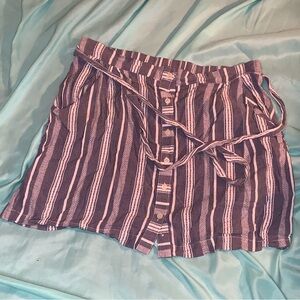 Charlotte Russe Blue and White Striped Skirt Size Large